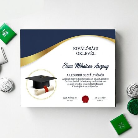Személyre szabott csokoládédoboz szöveggel tanároknak – Érettségi