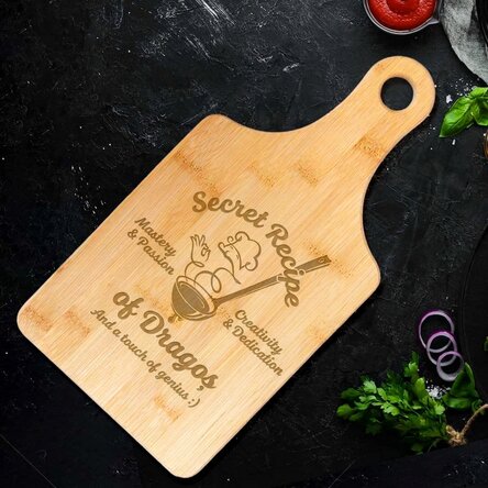Personalised bamboo chopping board - Secret recipe