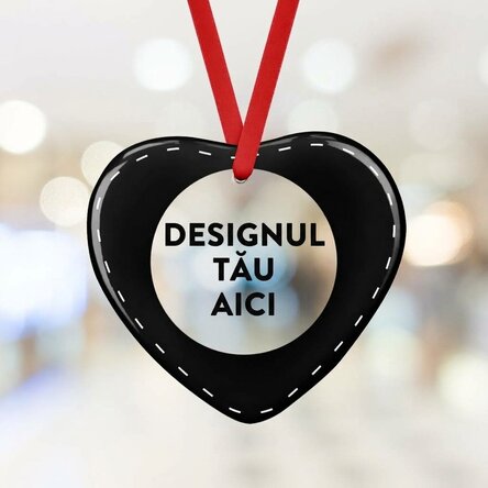 Heart-shaped glass ornament personalised with your own design