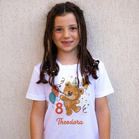 Personalised children's sports T-shirt with age and name - Birthday