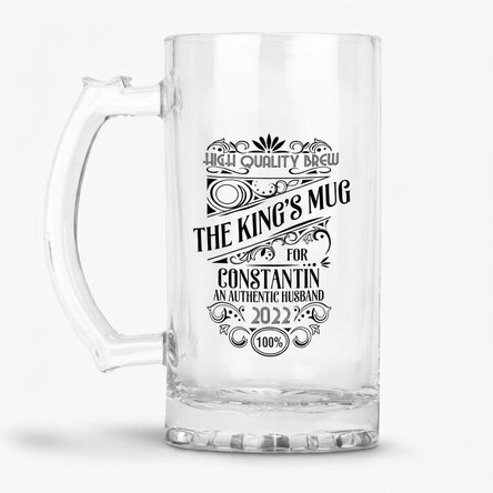 Personalised beer mug with text - The King