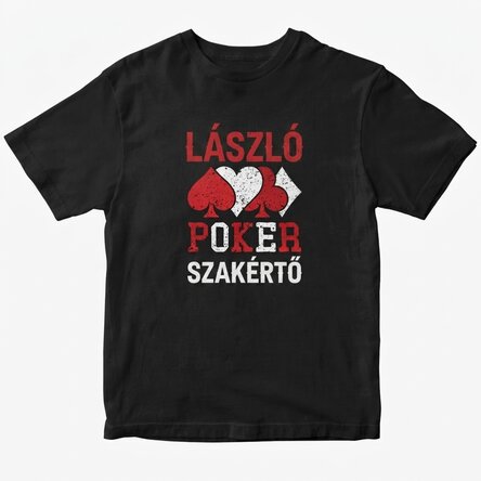 Egyedi pamut póló szöveggel - Póker szakértő