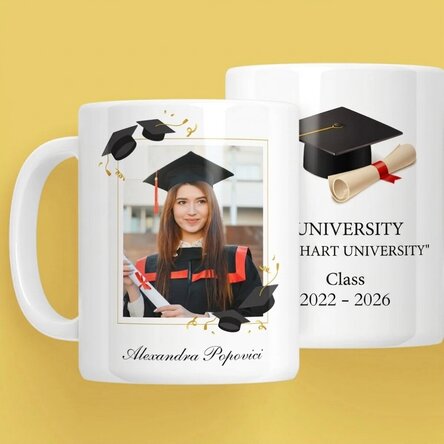 Personalised mug with photo and text - Graduation