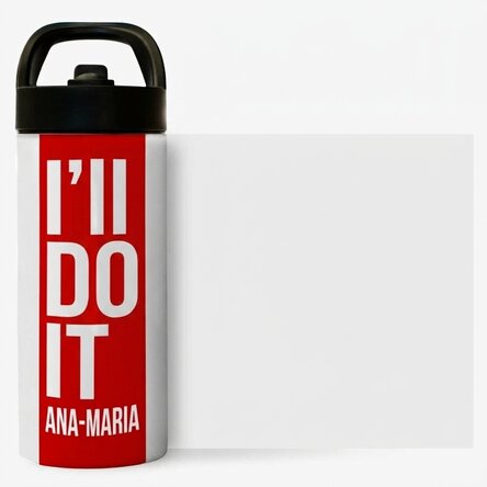 Thermos with handle and straw personalised with name - Don't quit