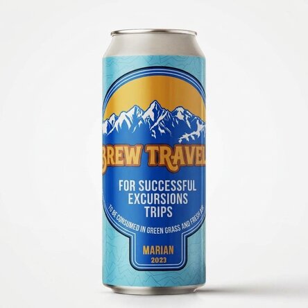 Personalised beer can with text - Traveller