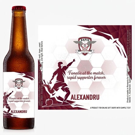 FC Rapid beer personalised with text - Fanatic at the match