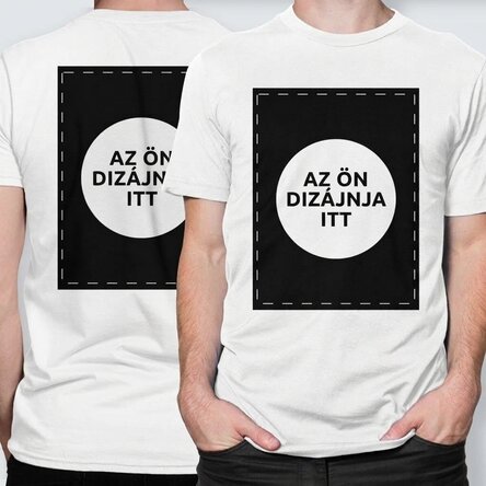 Egyedi pamut póló, mindkét oldalán a saját grafikáddal