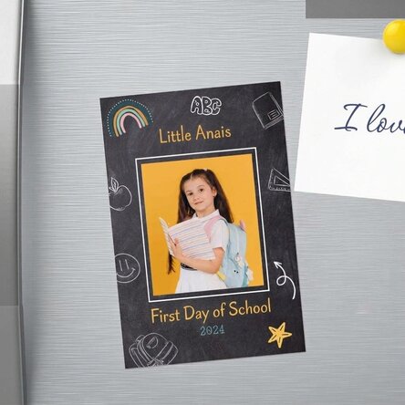 10x15 cm magnet personalised with a photo and text - School