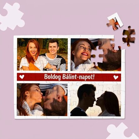 Személyre szabott puzzle 4 fotóval és szöveggel - Pillanatok