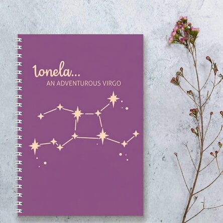 Personalised notebook with text - Virgo