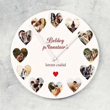 Személyre szabott óra 12 fotóval és szöveggel – A mi pillanataink