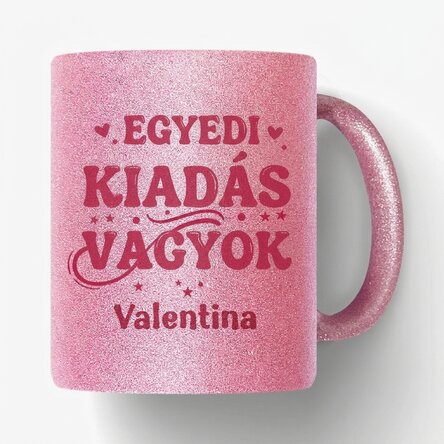 Személyre szabott csillogó bögre névvel - Limitált kiadás