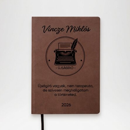 Személyre szabott bőr napló szöveggel - Újságíró