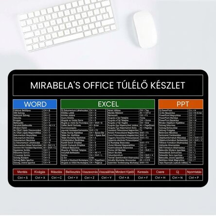 Személyre szabott XXL egérpad szöveggel - Irodai túlélőcsomag