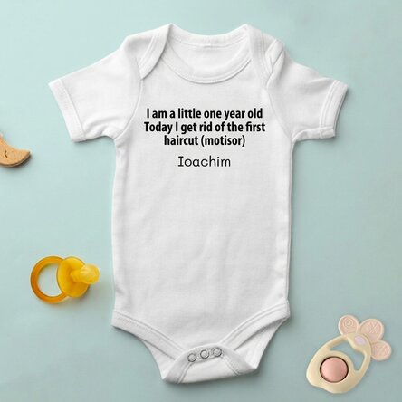 Personalised baby bodysuit with text - Mot Cut