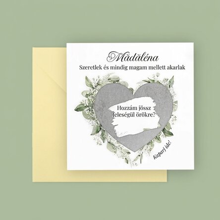 Személyre szabott kaparós sorsjegy üzenettel – Házassági ajánlat