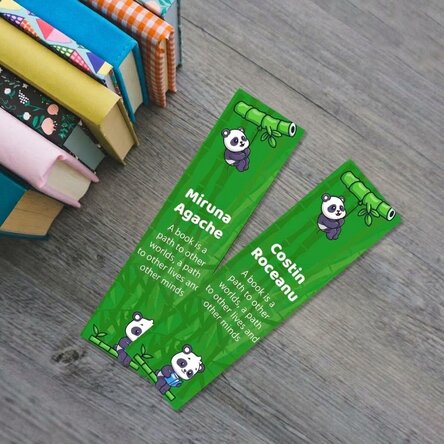 Personalised bookmark with text - Cute Panda