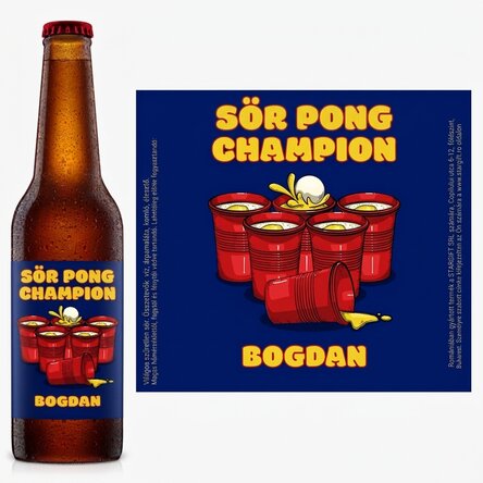 Személyre szabott sör szöveggel - Beer pong
