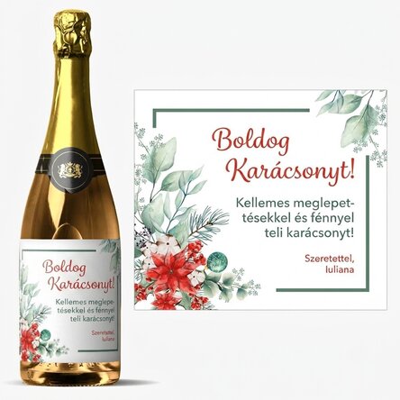 Személyre szabott pezsgő szöveggel - Karácsony