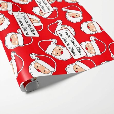 Personalised gift wrapping paper with text - Santa