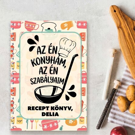 Személyre szabott jegyzetfüzet üzenettel - Főzőnapló