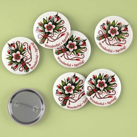 Set of 6 badges - Wonderful Spring!