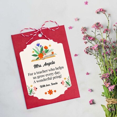 Personalised plantable Martisor with text for teachers