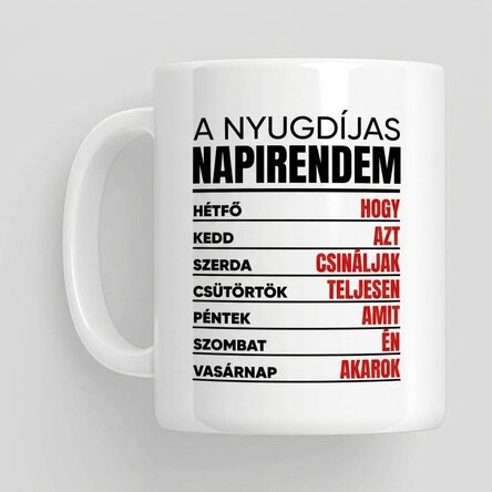 Üzenetes bögre - Heti ütemterv
