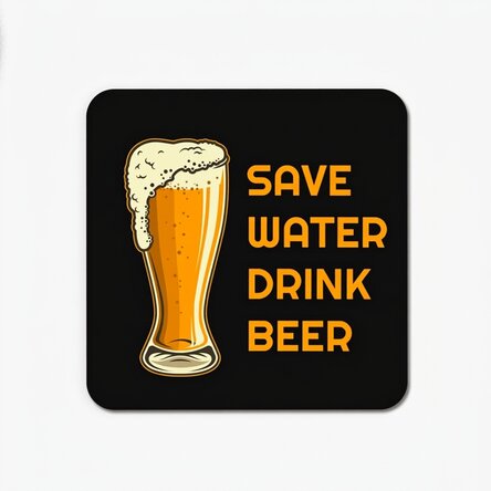 Coaster with text - Save water, drink beer