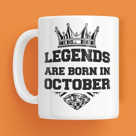 Personalised mug with text - Legends are born in...
