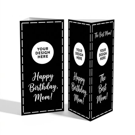 Personalised pyramid leaflet featuring your own graphics