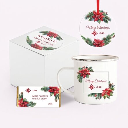 Personalised Christmas gift set with logo and message - Christmas
