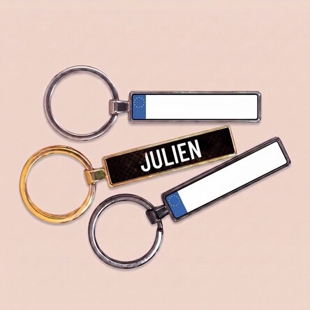 Personalised keyring with Spanish car number plate
