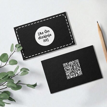 Személyre szabott, kétoldalas papír névjegykártyák QR-kóddal és a saját grafikáddal