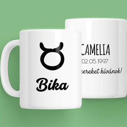 Személyre szabott állatöv bögrék szöveggel - Bika