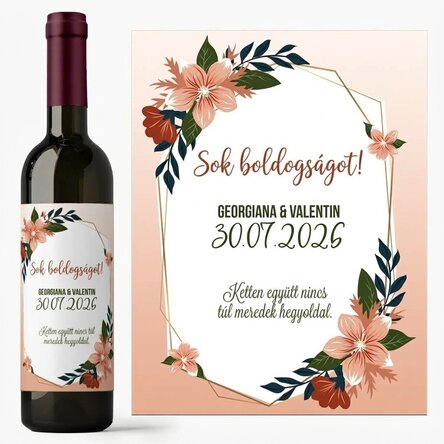 Személyre szabott bor szöveggel - Esküvő