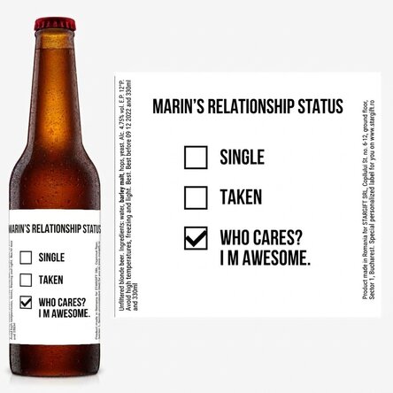 Personalised beer with text - I'm awesome