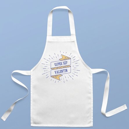 Személyre szabott gyermek kötény szöveggel - Superchef
