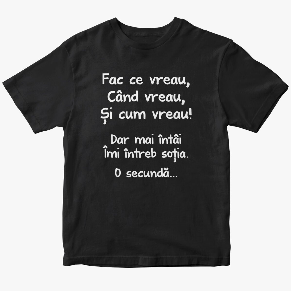 Tricou din bumbac - Fac ce vreau Negru, L