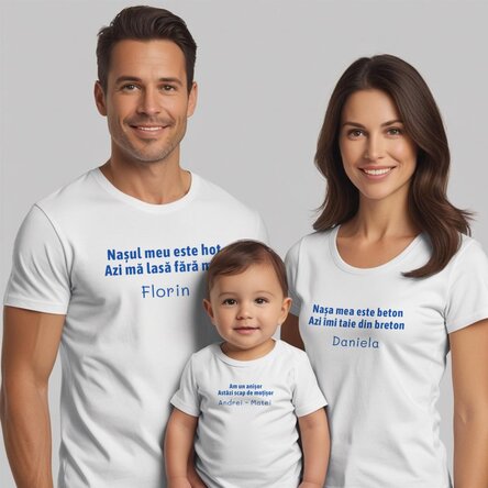 Tricou din bumbac pentru copii/adulți personalizat - Tăiere moț