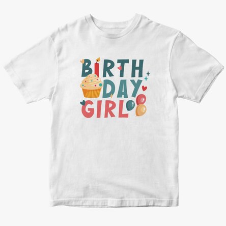 Tricou din bumbac pentru copii personalizat - Birthday Girl