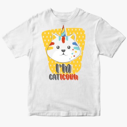 Tricou din bumbac pentru copii personalizat - Caticorn