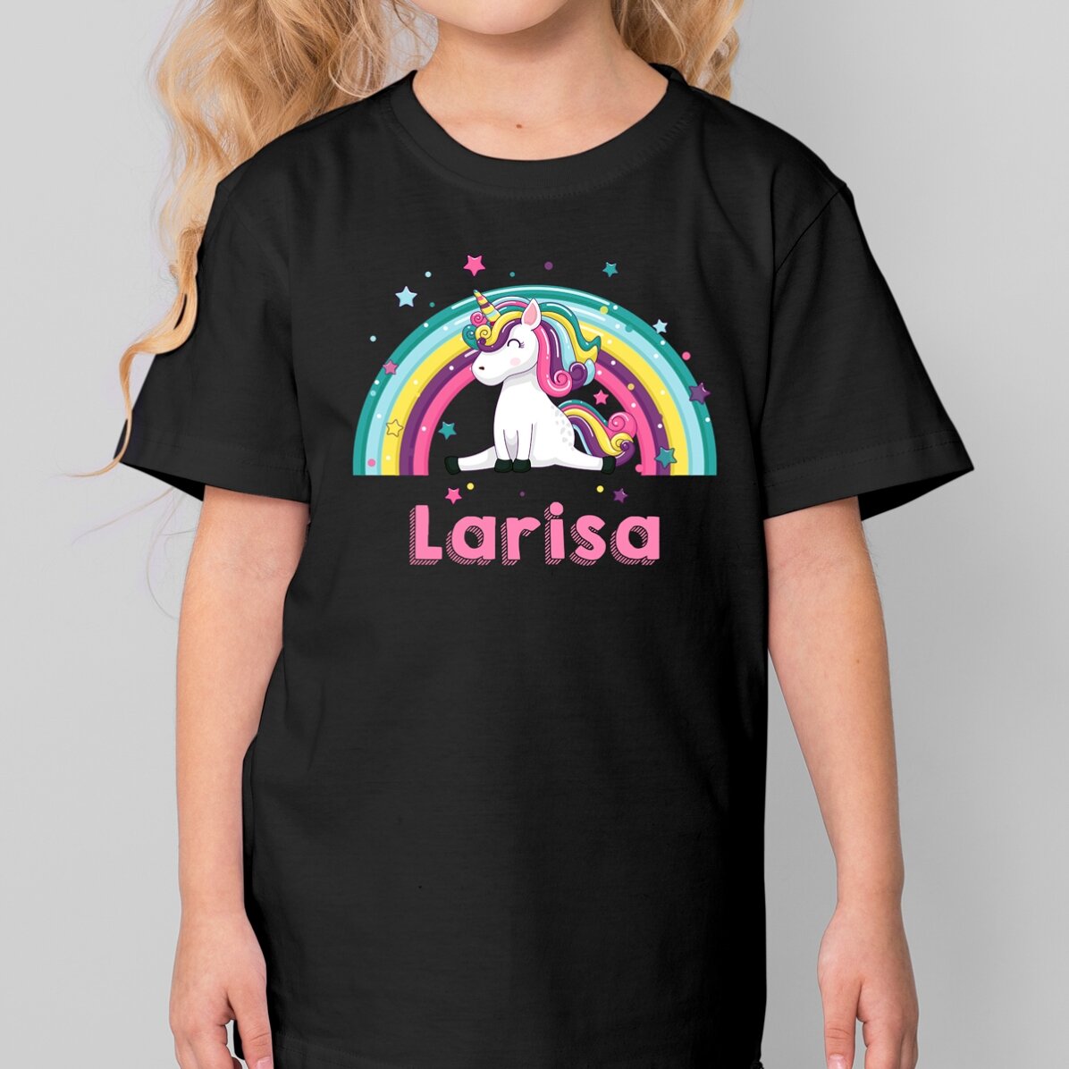 Tricou din bumbac pentru copii personalizat cu nume - Unicorn