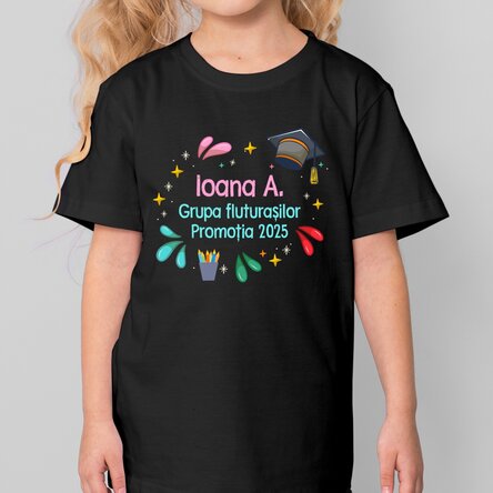 Tricou din bumbac pentru copii personalizat cu text - Culori