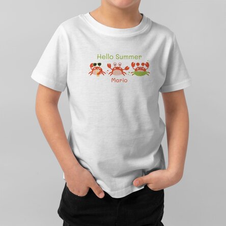 Tricou din bumbac pentru copii personalizat cu text - Hello Summer
