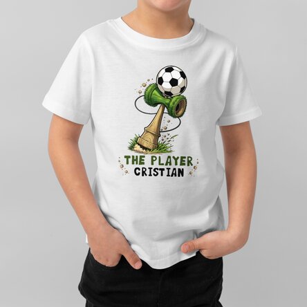 Tricou din bumbac pentru copii personalizat cu text - Kendama Fotbal