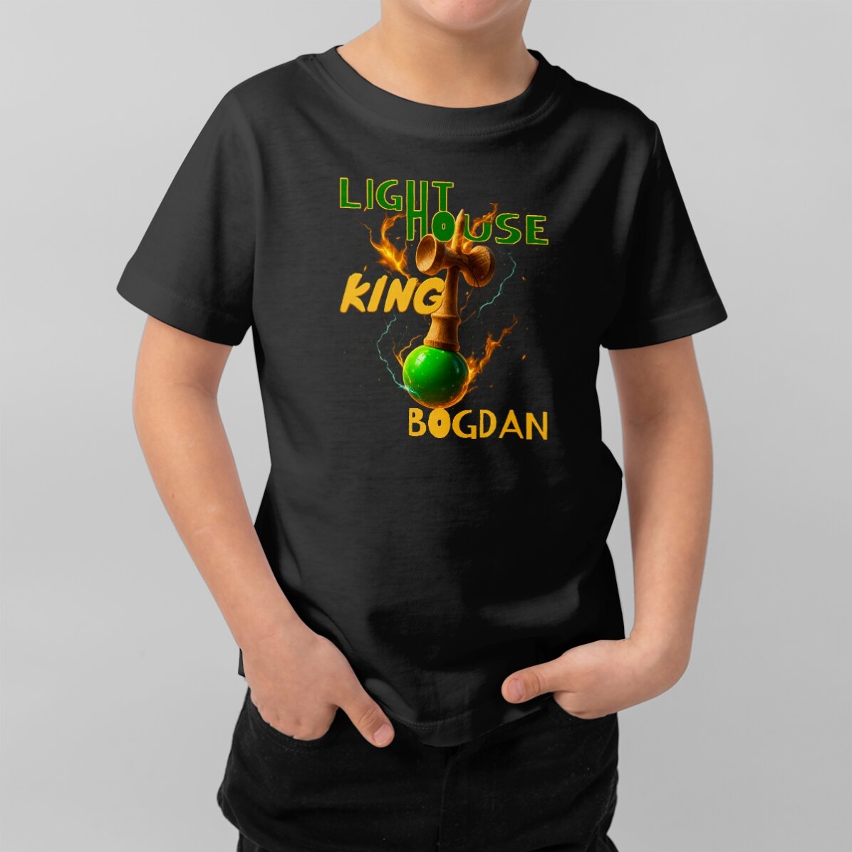 Tricou din bumbac pentru copii personalizat cu text - Lighthouse King