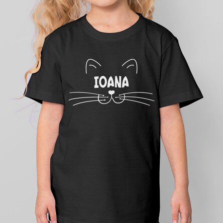 Tricou din bumbac pentru copii personalizat cu text - Pisicuță