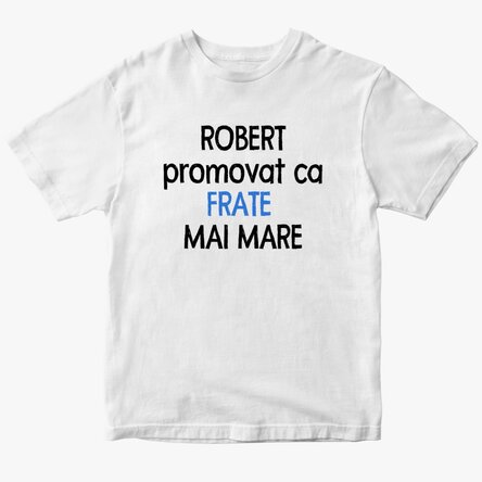 Tricou din bumbac pentru copii personalizat cu text