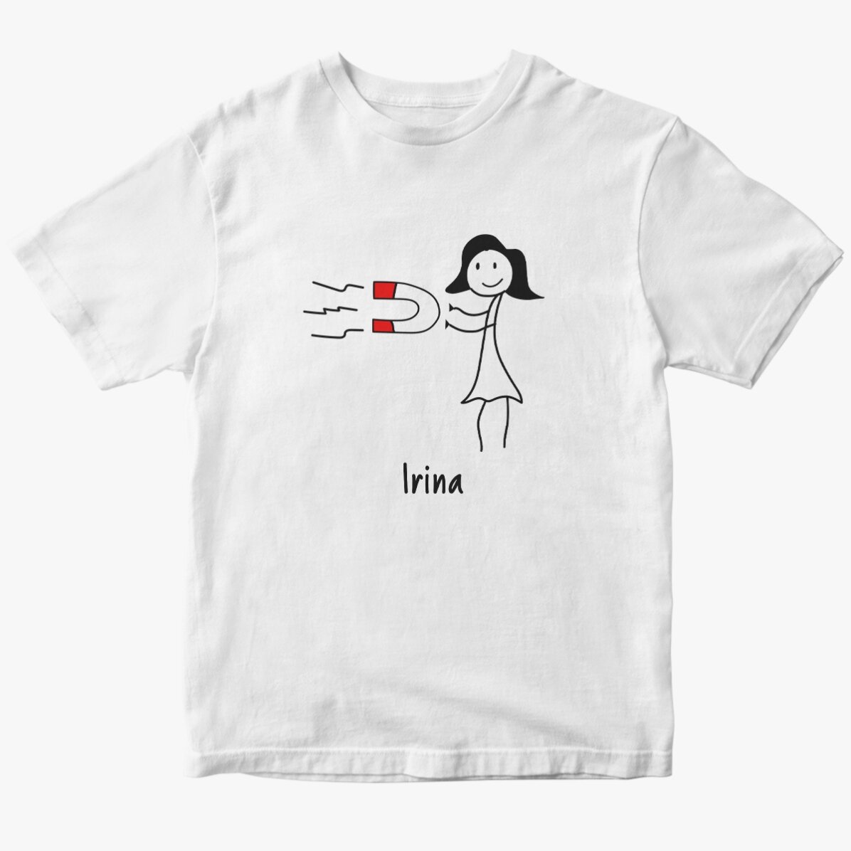 Tricou din bumbac pentru ea personalizat cu text - Magnet